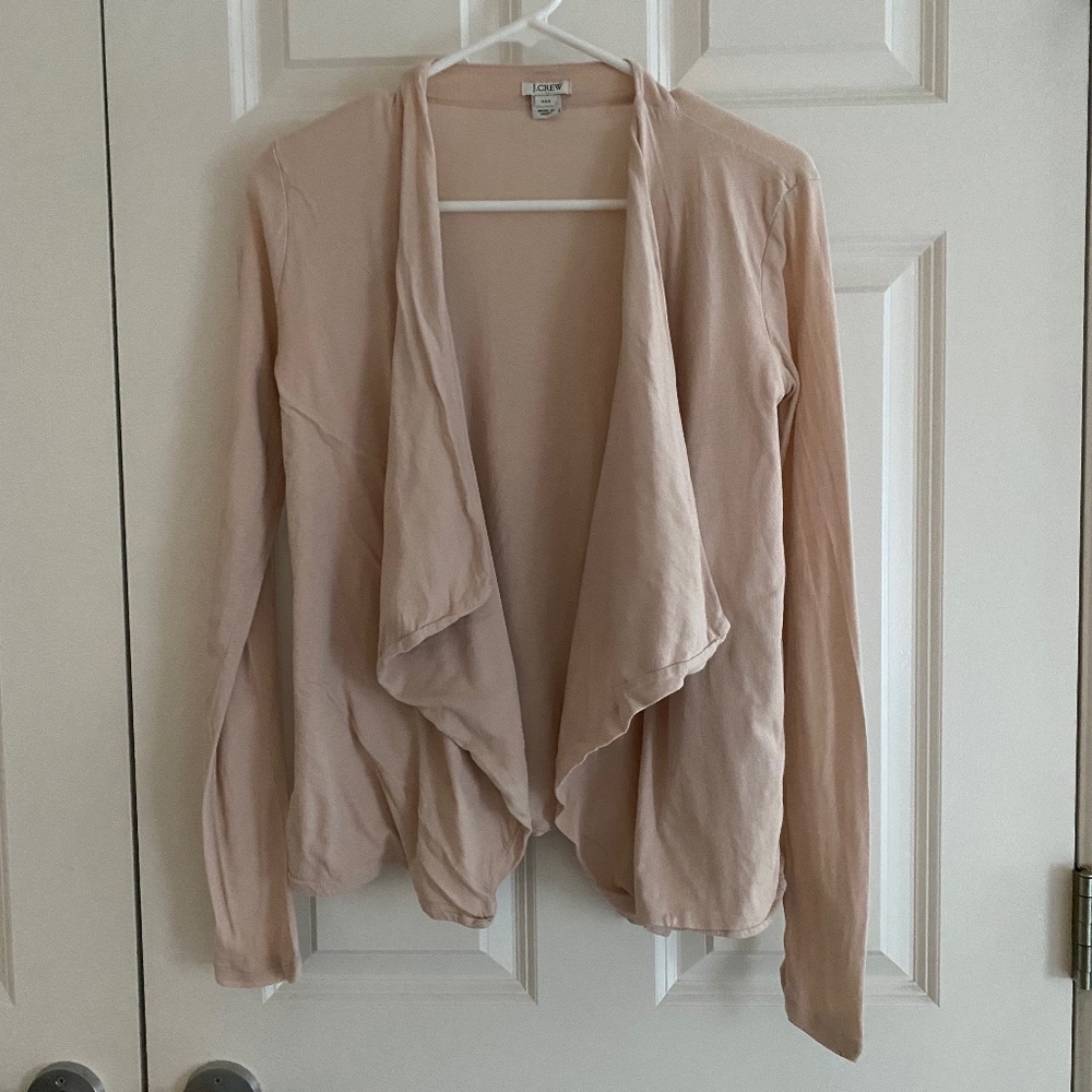 J. Crew light pink cotton wrap sweater